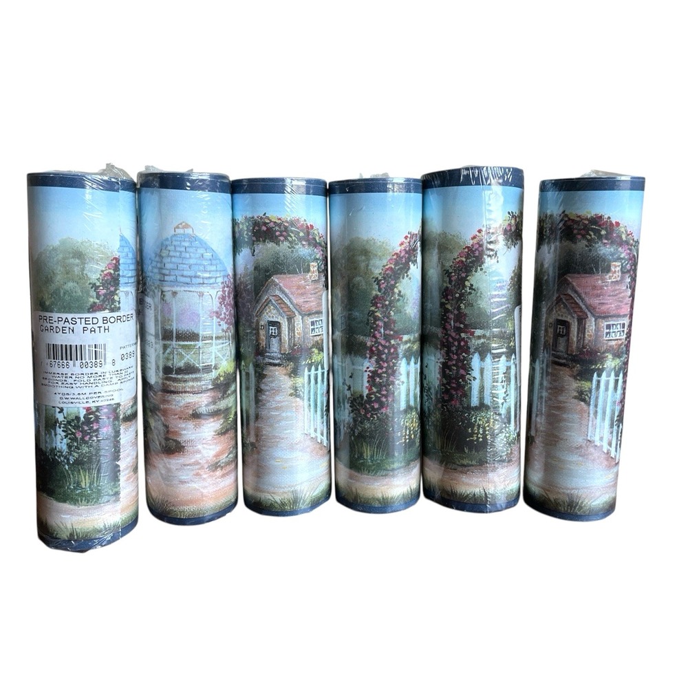 Country Garden Arbor Cottage Gazebo Pre-Pasted Wall Border 6 rolls 24 Yards
